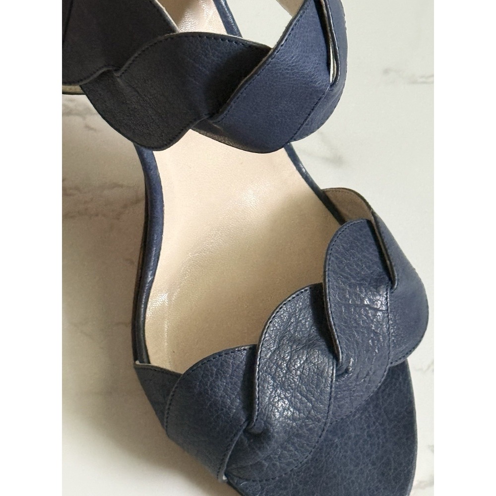 Valentino Garavani Strappy Sandal Heels Womens Size 40 Navy Blue Stiletto - Picture 8 of 11